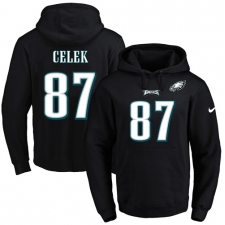 NFL Men's Nike Philadelphia Eagles #87 Brent Celek Black Name & Number Pullover Hoodie