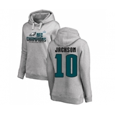 Women's Philadelphia Eagles #10 DeSean Jackson Ash One Color Pullover Hoodie