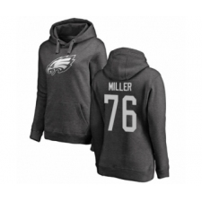 Women's Philadelphia Eagles #76 Shareef Miller Ash One Color Pullover Hoodie