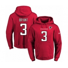Football Men's Atlanta Falcons #3 Matt Bryant Red Name & Number Pullover Hoodie