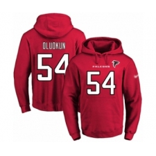 Football Men's Atlanta Falcons #54 Foye Oluokun Red Name & Number Pullover Hoodie