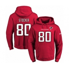 Football Men's Atlanta Falcons #80 Luke Stocker Red Name & Number Pullover Hoodie