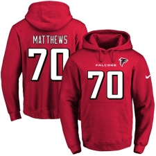 NFL Men's Nike Atlanta Falcons #70 Jake Matthews Red Name & Number Pullover Hoodie