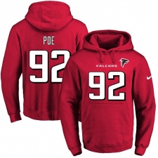 NFL Men's Nike Atlanta Falcons #92 Dontari Poe Red Name & Number Pullover Hoodie