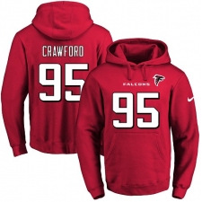 NFL Men's Nike Atlanta Falcons #95 Jack Crawford Red Name & Number Pullover Hoodie