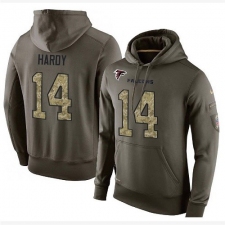 NFL Nike Atlanta Falcons #14 Justin Hardy Green Salute To Service Men's Pullover Hoodie