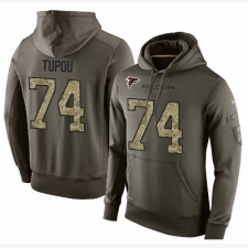 NFL Nike Atlanta Falcons #74 Tani Tupou Green Salute To Service Men's Pullover Hoodie