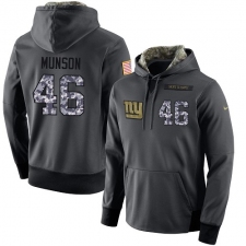 NFL Men's Nike New York Giants #46 Calvin Munson Stitched Black Anthracite Salute to Service Player Performance Hoodie