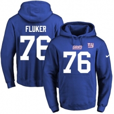 NFL Men's Nike New York Giants #76 D.J. Fluker Royal Blue Name & Number Pullover Hoodie
