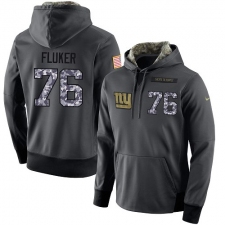 NFL Men's Nike New York Giants #76 D.J. Fluker Stitched Black Anthracite Salute to Service Player Performance Hoodie