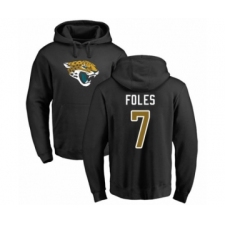 Football Jacksonville Jaguars #7 Nick Foles Black Name & Number Logo Pullover Hoodie