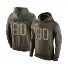 Football Men's Jacksonville Jaguars #80 James O'Shaughnessy Green Salute To Service Pullover Hoodie