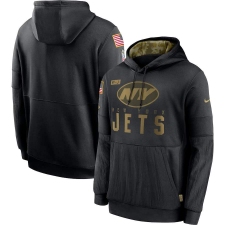 Men's NFL New York Jets 2020 Salute To Service Black Pullover Hoodie