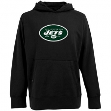 NFL Antigua New York Jets Signature Pullover Hoodie - Black