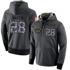 NFL Men's Nike New York Jets #28 Curtis Martin Elite Stitched Black Anthracite Salute to Service Player Performance Hoodie