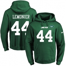 NFL Men's Nike New York Jets #44 Corey Lemonier Elite Green Name & Number Pullover Hoodie
