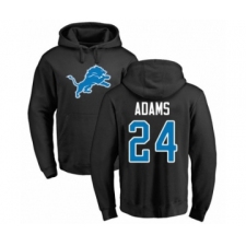 Football Detroit Lions #24 Andrew Adams Black Name & Number Logo Pullover Hoodie