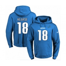Football Men's Detroit Lions #18 Jermaine Kearse Blue Name & Number Pullover Hoodie