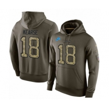 Football Men's Detroit Lions #18 Jermaine Kearse Green Salute To Service Pullover Hoodie