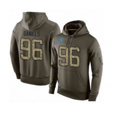 Football Men's Detroit Lions #96 Mike Daniels Green Salute To Service Pullover Hoodie