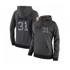 Football Women's Detroit Lions #31 Ty Johnson Stitched Black Anthracite Salute to Service Player Performance Hoodie