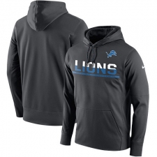 NFL Men's Detroit Lions Nike Anthracite Sideline Circuit Pullover Performance Hoodie