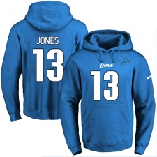 NFL Men's Nike Detroit Lions #13 T.J. Jones Blue Name & Number Pullover Hoodie
