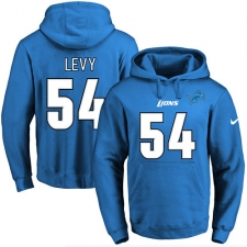 NFL Men's Nike Detroit Lions #54 DeAndre Levy Blue Name & Number Pullover Hoodie