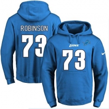 NFL Men's Nike Detroit Lions #73 Greg Robinson Blue Name & Number Pullover Hoodie