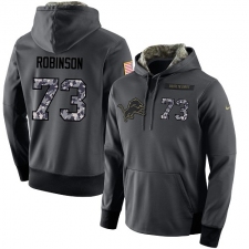 NFL Men's Nike Detroit Lions #73 Greg Robinson Stitched Black Anthracite Salute to Service Player Performance Hoodie