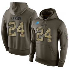 NFL Nike Detroit Lions #24 Nevin Lawson Green Salute To Service Men's Pullover Hoodie