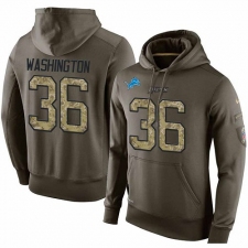 NFL Nike Detroit Lions #36 Dwayne Washington Green Salute To Service Men's Pullover Hoodie