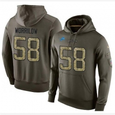 NFL Nike Detroit Lions #58 Paul Worrilow Green Salute To Service Men's Pullover Hoodie