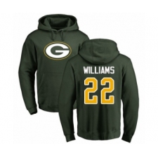 Football Green Bay Packers #22 Dexter Williams Green Name & Number Logo Pullover Hoodie