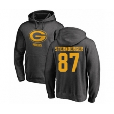 Football Green Bay Packers #87 Jace Sternberger Ash One Color Pullover Hoodie
