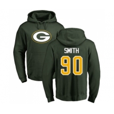 Football Green Bay Packers #90 Za'Darius Smith Green Name & Number Logo Pullover Hoodie