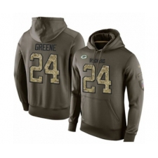 Football Men's Green Bay Packers #24 Raven Greene Green Salute To Service Pullover Hoodie