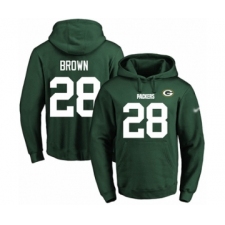 Football Men's Green Bay Packers #28 Tony Brown Green Name & Number Pullover Hoodie