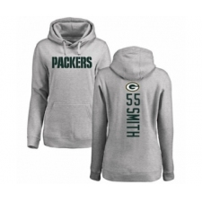 Football Women's Green Bay Packers #55 Za'Darius Smith Ash Backer Hoodie
