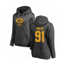 Football Women's Green Bay Packers #91 Preston Smith Ash One Color Pullover Hoodie