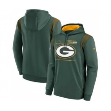 Men's Green Bay Packers 2021 Green Sideline Logo Performance Pullover Hoodie