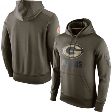 NFL Men's Green Bay Packers Nike Olive Salute To Service KO Performance Hoodie