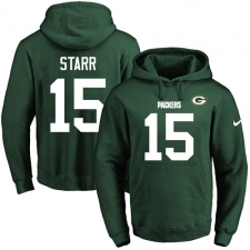NFL Men's Nike Green Bay Packers #15 Bart Starr Green Name & Number Pullover Hoodie