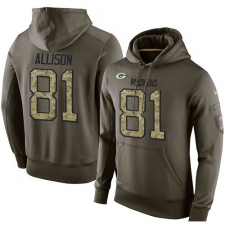 NFL Nike Green Bay Packers #81 Geronimo Allison Green Salute To Service Men's Pullover Hoodie