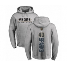Hockey Vegas Golden Knights #40 Garret Sparks Gray Backer Pullover Hoodie