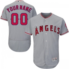 Men's Majestic Los Angeles Angels of Anaheim Customized Grey Road Flex Base Authentic Collection MLB Jersey