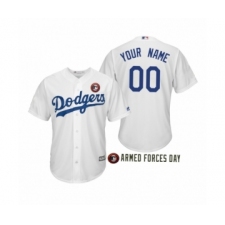 2019 Armed Forces Day Custom Los Angeles Dodgers White Cool Base Jersey