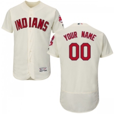 Men's Majestic Cleveland Indians Customized Cream Alternate Flex Base Authentic Collection MLB Jersey