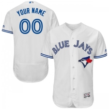 Men's Majestic Toronto Blue Jays Customized White Home Flex Base Authentic Collection MLB Jersey