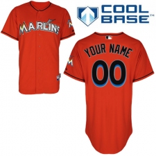 Men's Majestic Miami Marlins Customized Replica Orange Alternate 1 Cool Base MLB Jersey